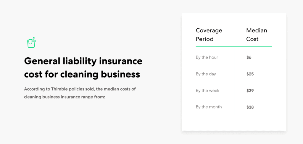 Cleaning Business GL insurance cost