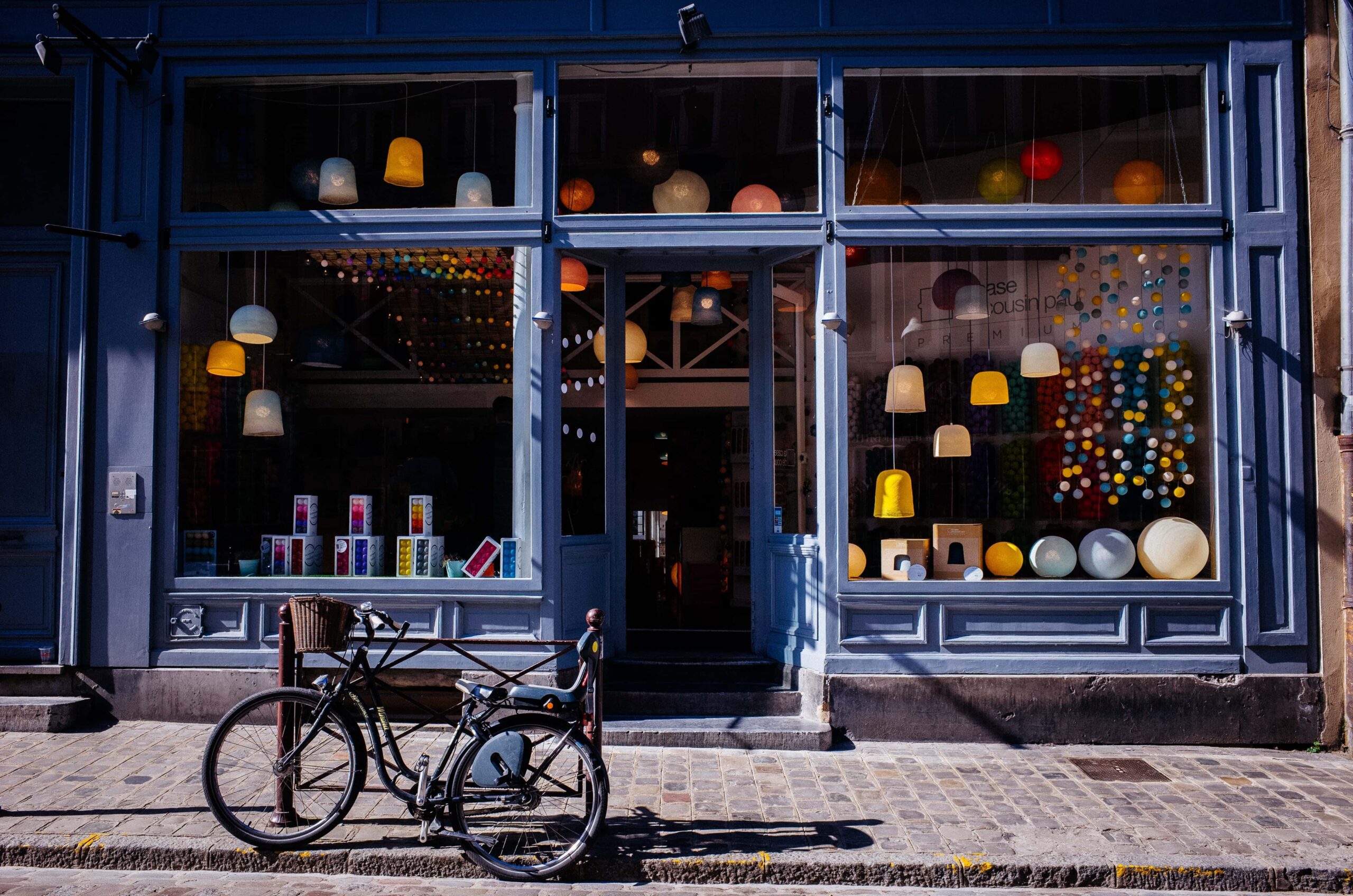 bike in front a store