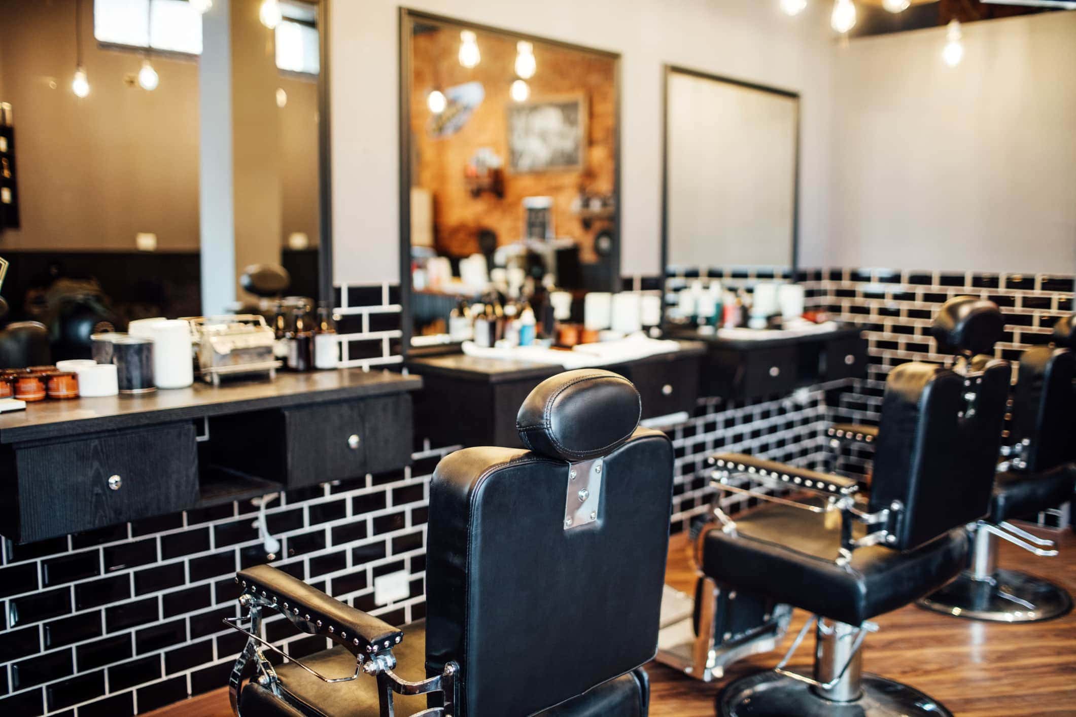 Salon chairs and mirrors