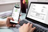 Businessperson making online payment
