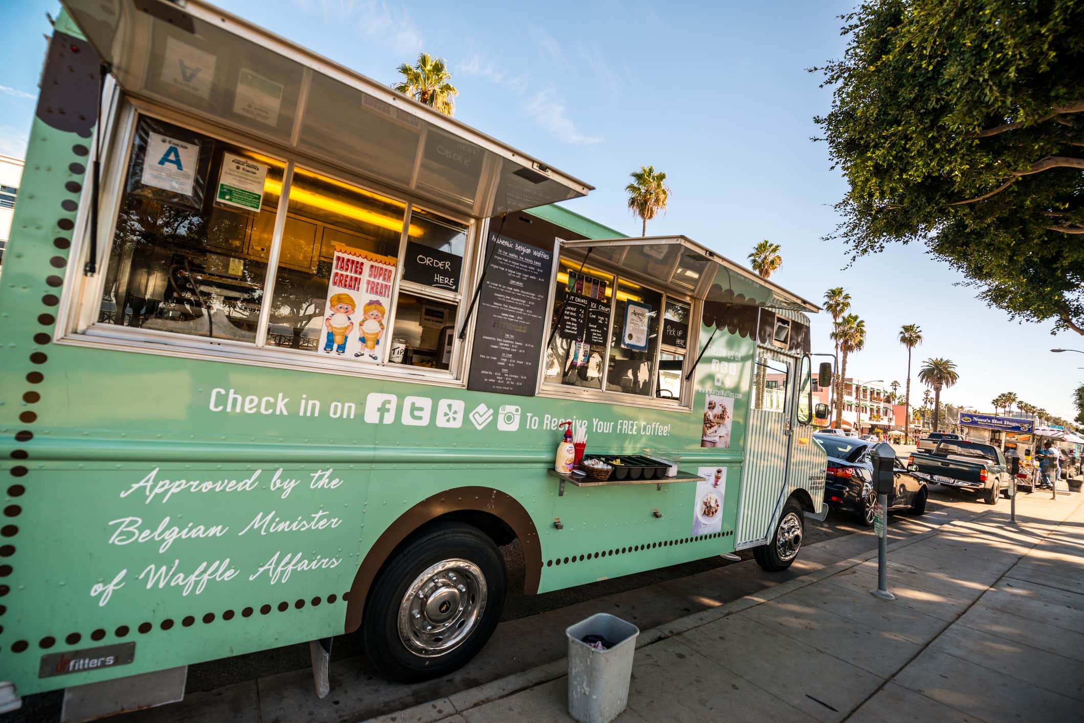 Food truck selling snacks and drinks.